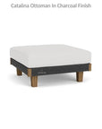 Lloyd Flanders Catalina Ottoman All Weather Wicker & Teak Wood