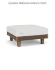 Lloyd Flanders Catalina Ottoman All Weather Wicker & Teak Wood