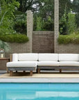 Lloyd Flanders Catalina Ottoman All Weather Wicker & Teak Wood