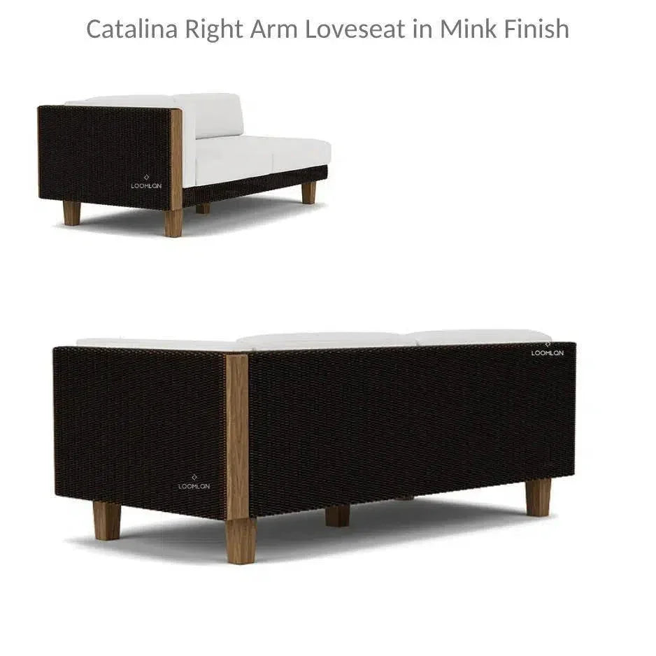 Catalina Right Loveseat Sectional All Weather Wicker - LOOMLAN - Lloyd Flanders - Outdoor Modulars
