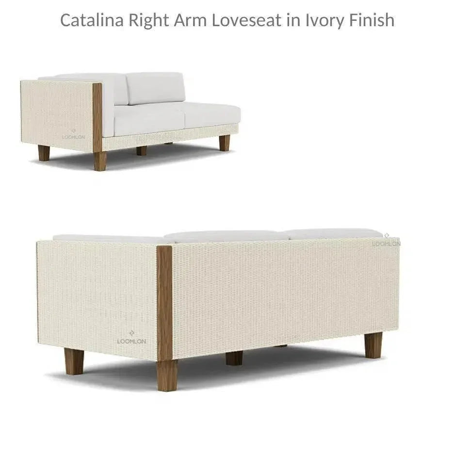 Catalina Right Loveseat Sectional All Weather Wicker - LOOMLAN - Lloyd Flanders - Outdoor Modulars