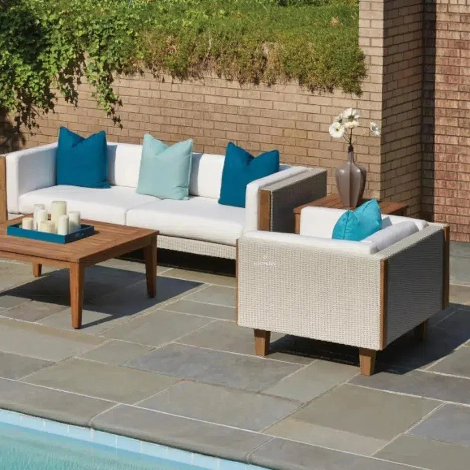 Catalina Sectional Component All Weather Wicker &amp; Teak - LOOMLAN - Lloyd Flanders - Outdoor Modulars