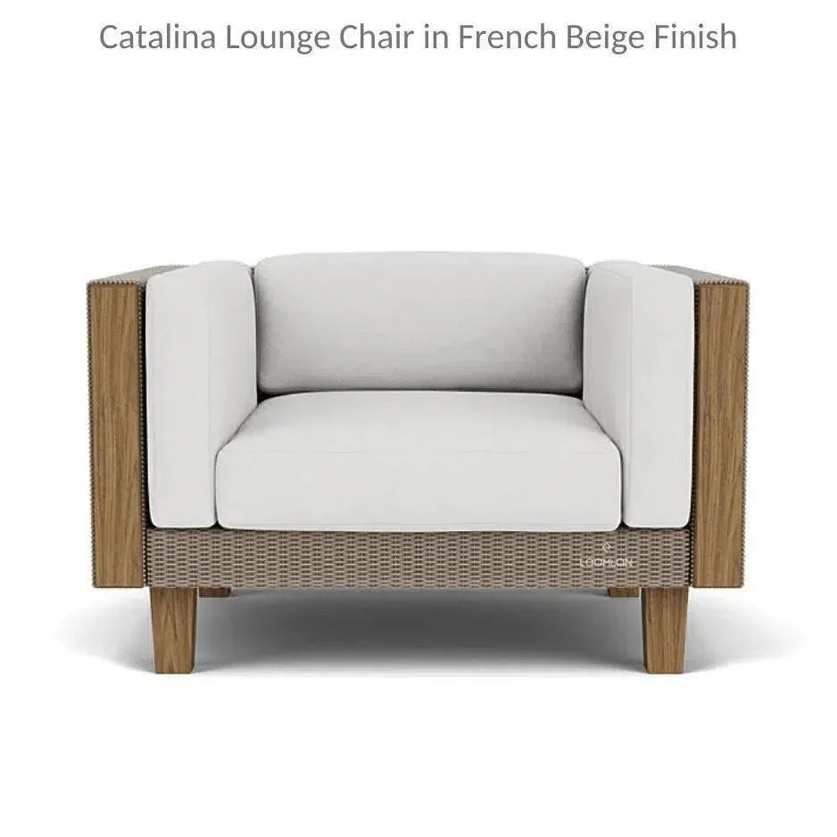 Catalina Wicker Lounge Chairs Set Teak Accent Table - LOOMLAN - Lloyd Flanders - Outdoor Lounge Sets