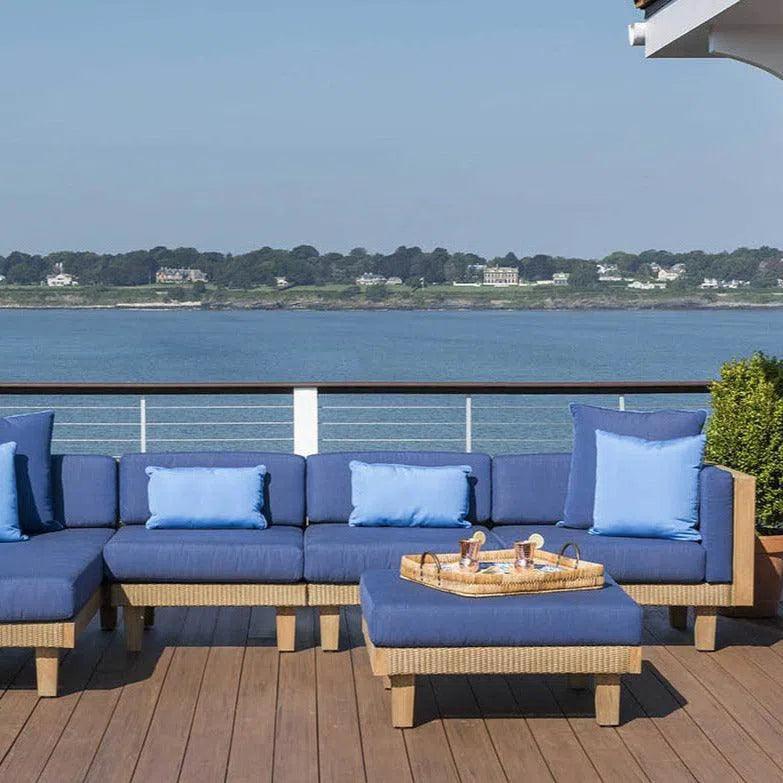 Catalina Wicker Lounge Set Sectional Ottoman Made USA - LOOMLAN - Lloyd Flanders - Outdoor Lounge Sets