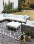 Catalina Wicker Modular Set Lounge Chair Ottoman Table - LOOMLAN - Lloyd Flanders - Outdoor Modulars