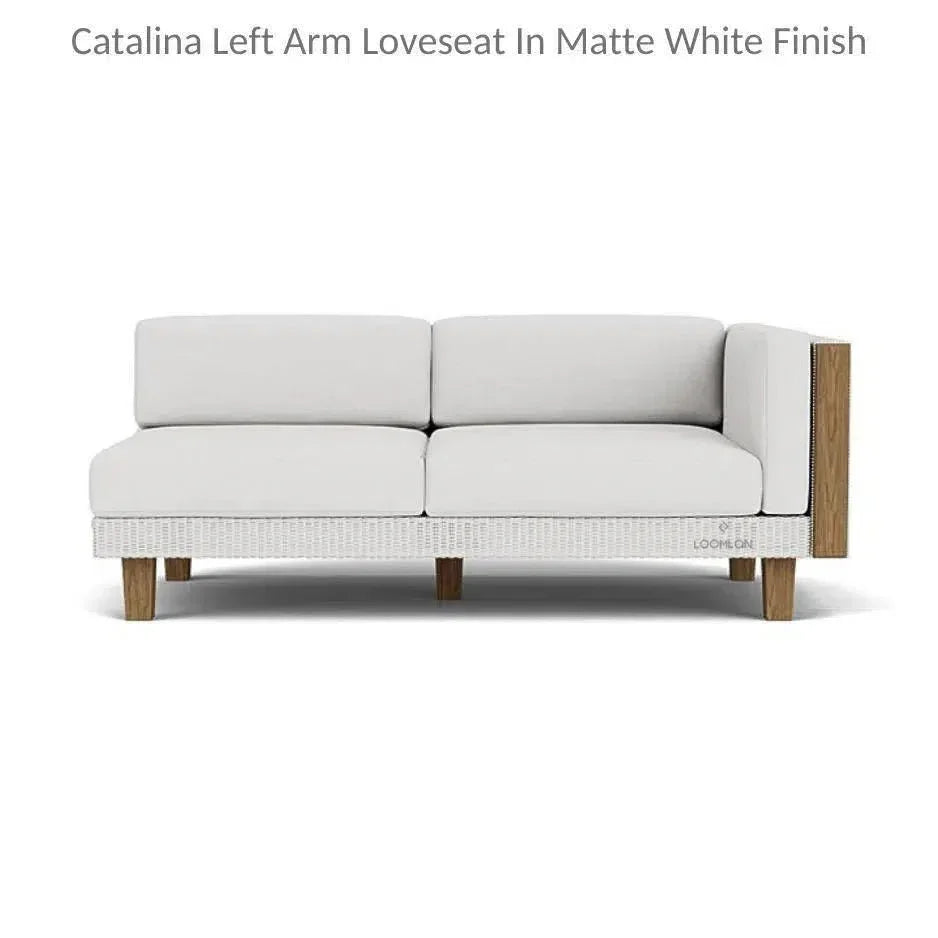 Catalina Wicker Sectional Ottoman & End Table Patio Set - LOOMLAN - Lloyd Flanders - Outdoor Lounge Sets