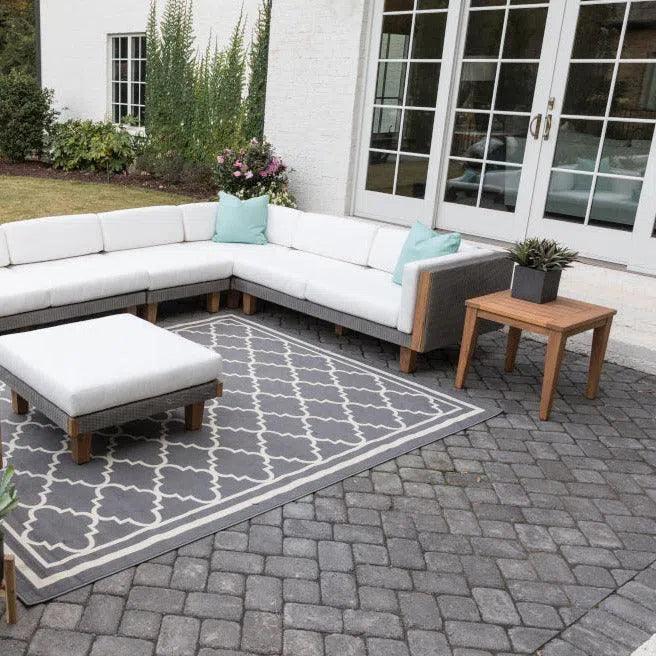 Catalina Wicker Sectional Ottoman & End Table Patio Set - LOOMLAN - Lloyd Flanders - Outdoor Lounge Sets