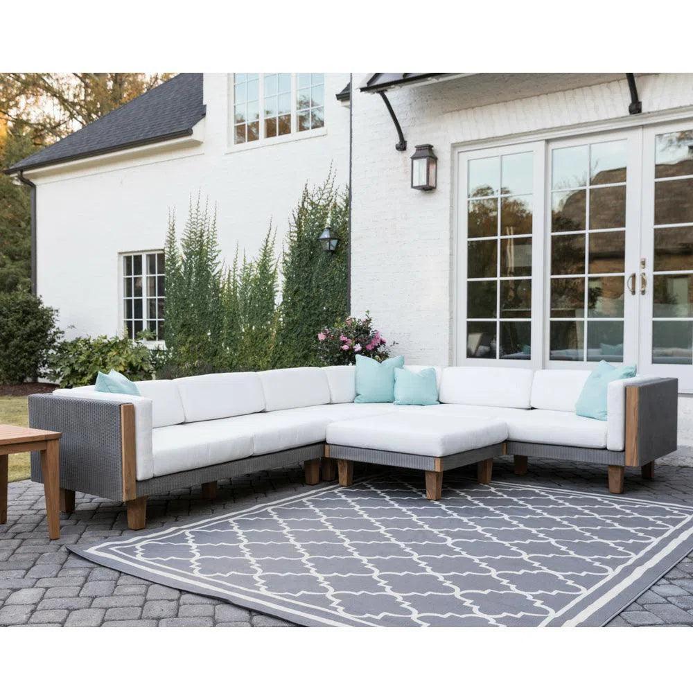 Catalina Wicker Sectional Ottoman & End Table Patio Set - LOOMLAN - Lloyd Flanders - Outdoor Lounge Sets