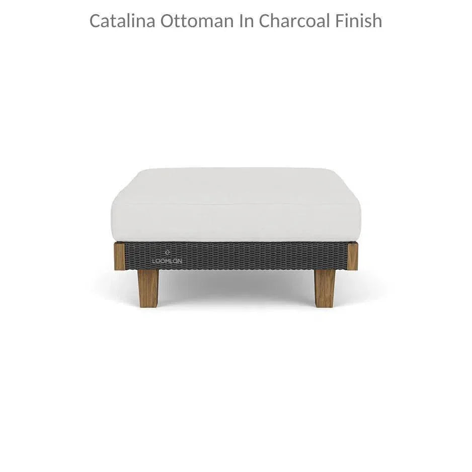 Catalina Wicker Sectional Ottoman &amp; End Table Patio Set - LOOMLAN - Lloyd Flanders - Outdoor Lounge Sets