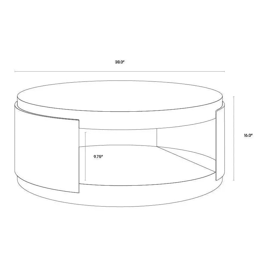 Cavette Coffee Table Concrete Top Brass - LOOMLAN - SUNPAN - Outdoor Coffee Tables