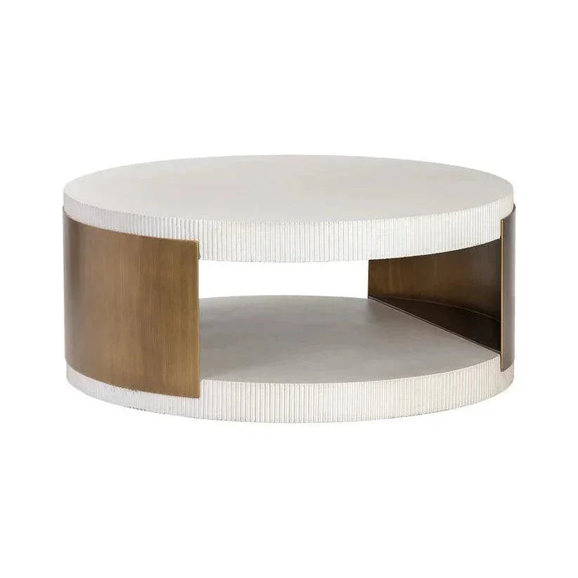 Cavette Coffee Table Concrete Top Brass - LOOMLAN - SUNPAN - Outdoor Coffee Tables