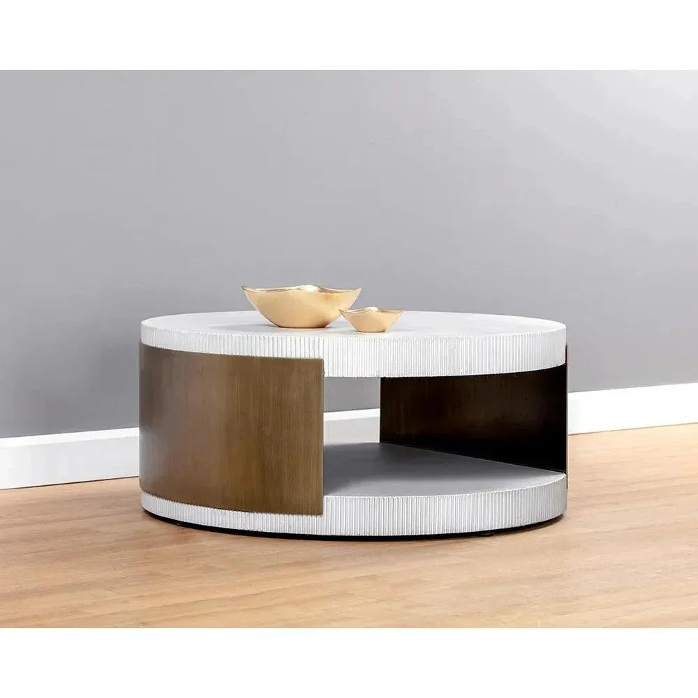 Cavette Coffee Table Concrete Top Brass - LOOMLAN - SUNPAN - Outdoor Coffee Tables
