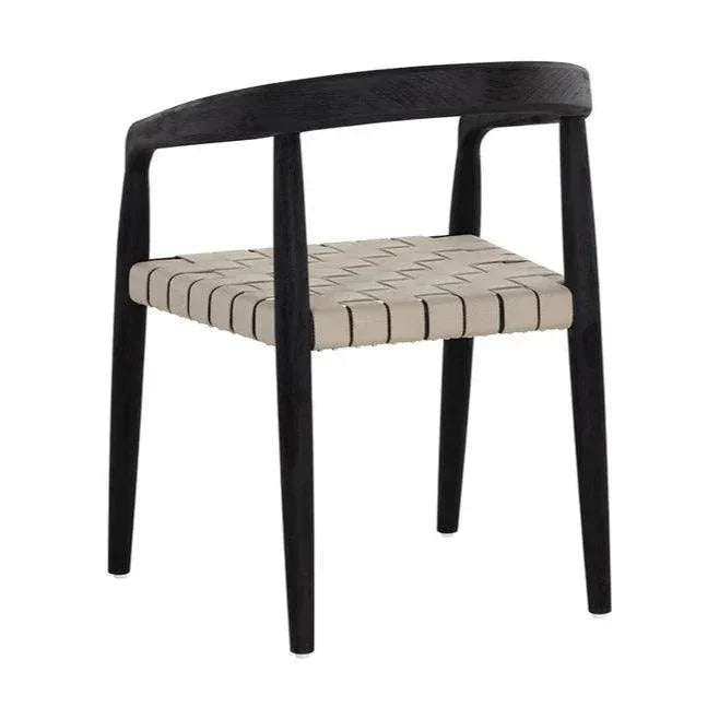 Cayman Dining Armchair Charcoal Teak Wood - LOOMLAN - SUNPAN - Outdoor Dining Chairs