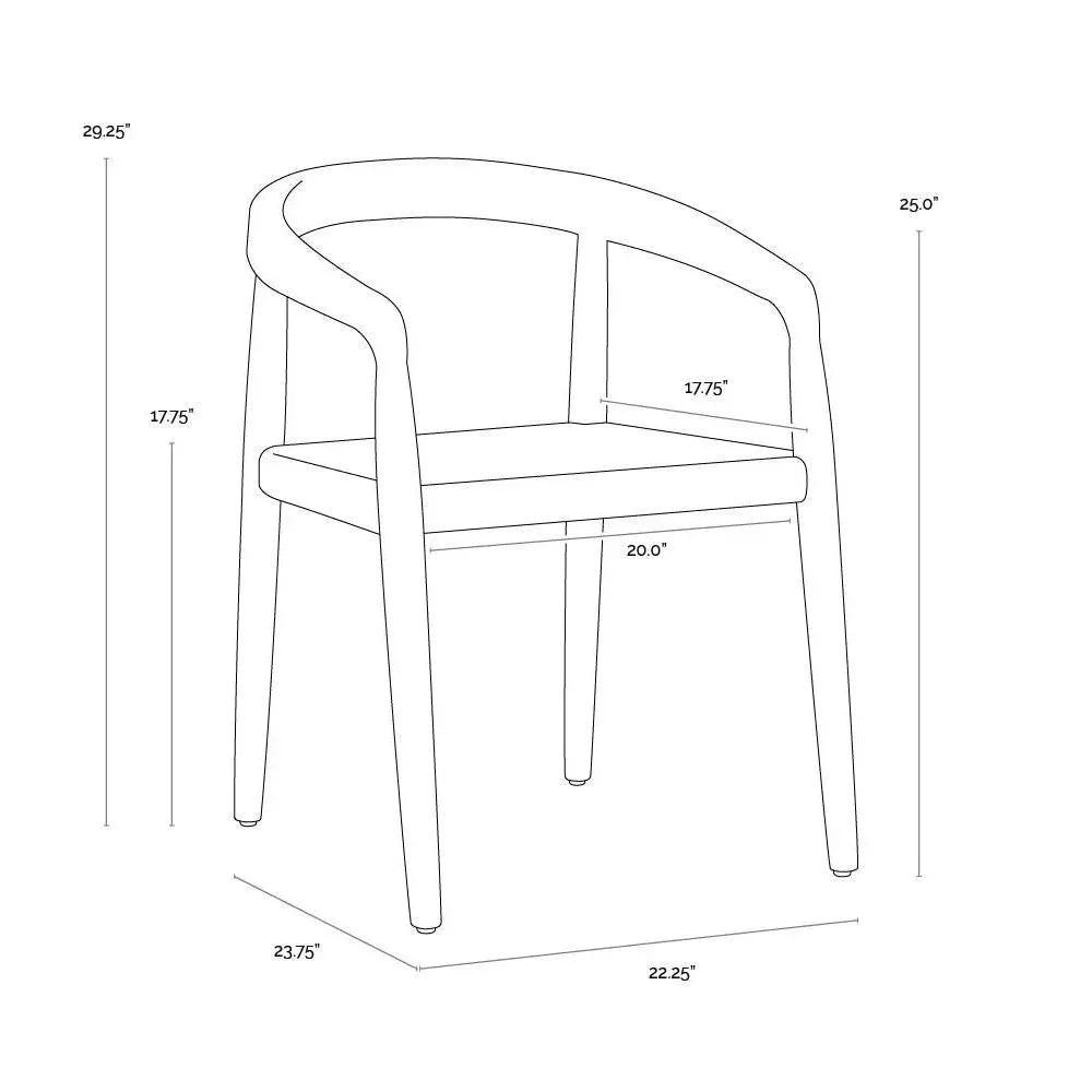 Cayman Dining Armchair Charcoal Teak Wood - LOOMLAN - SUNPAN - Outdoor Dining Chairs