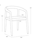 Cayman Dining Armchair Charcoal Teak Wood - LOOMLAN - SUNPAN - Outdoor Dining Chairs