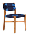 Serene Natural Wood Blue Armless Dining Chair