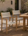 Quinn Wooden Patio Dining Arm Chair - view 3