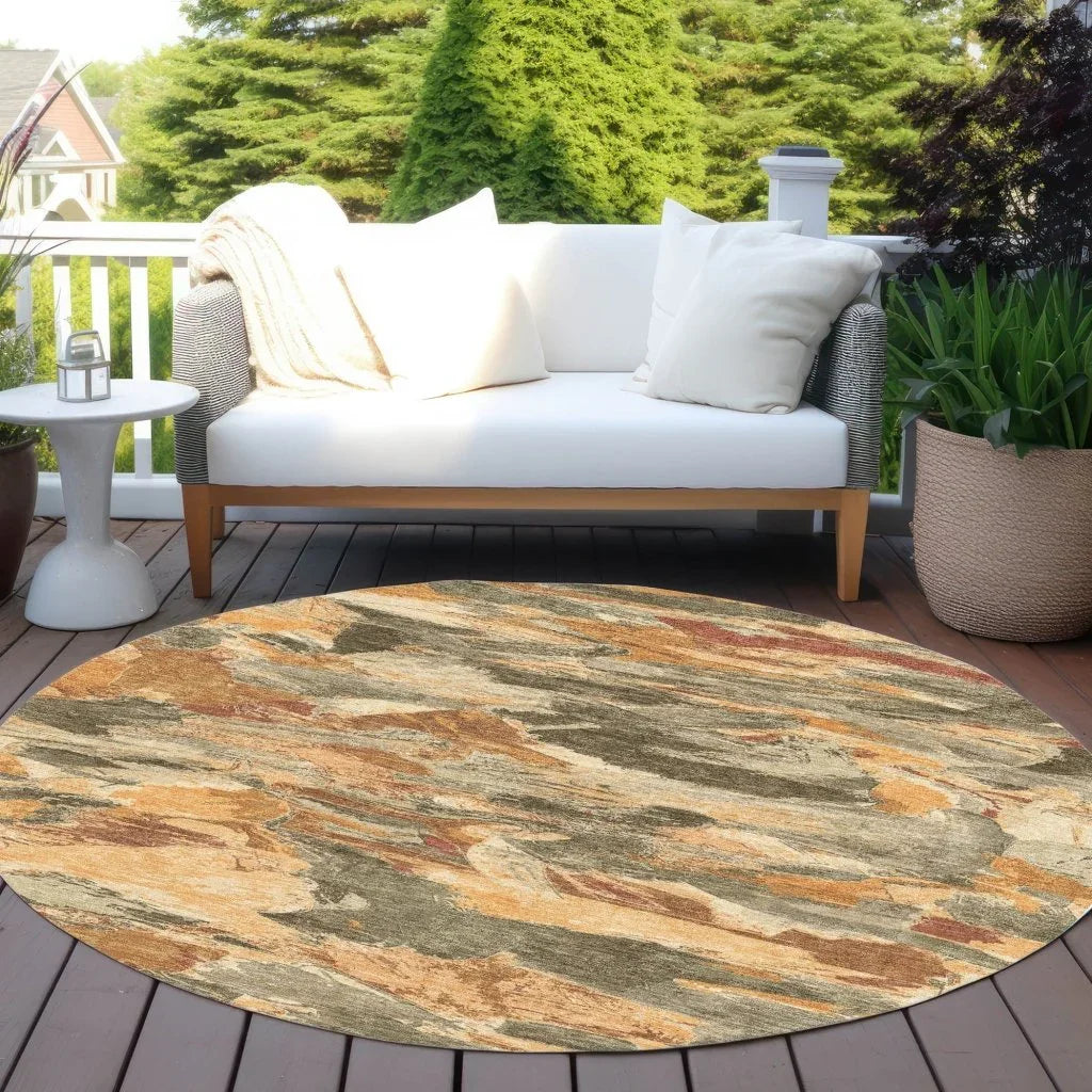 LOOMLAN Rugs Celantha Orange Washable Indoor-Outdoor Rug