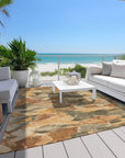 LOOMLAN Rugs Celantha Orange Washable Indoor-Outdoor Rug