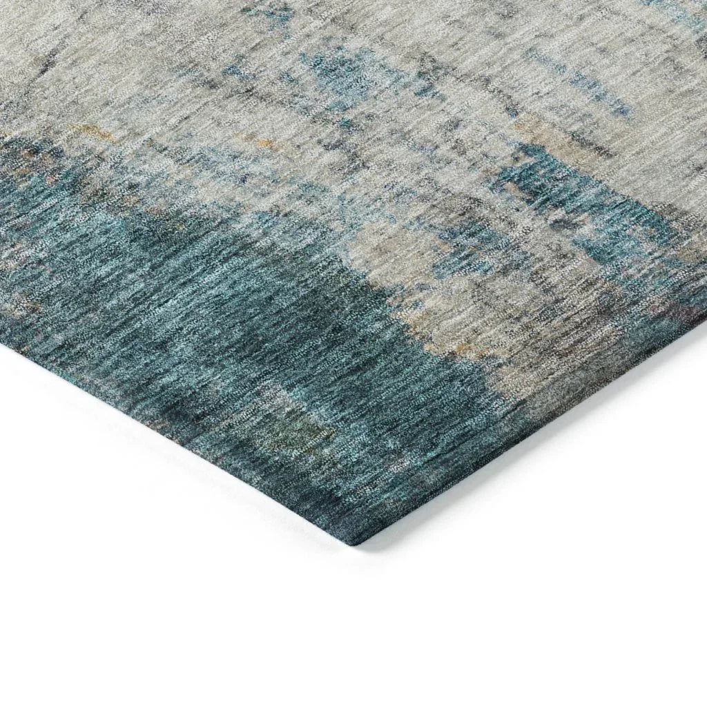 LOOMLAN Rugs Celera Teal Washable Indoor-Outdoor Rug