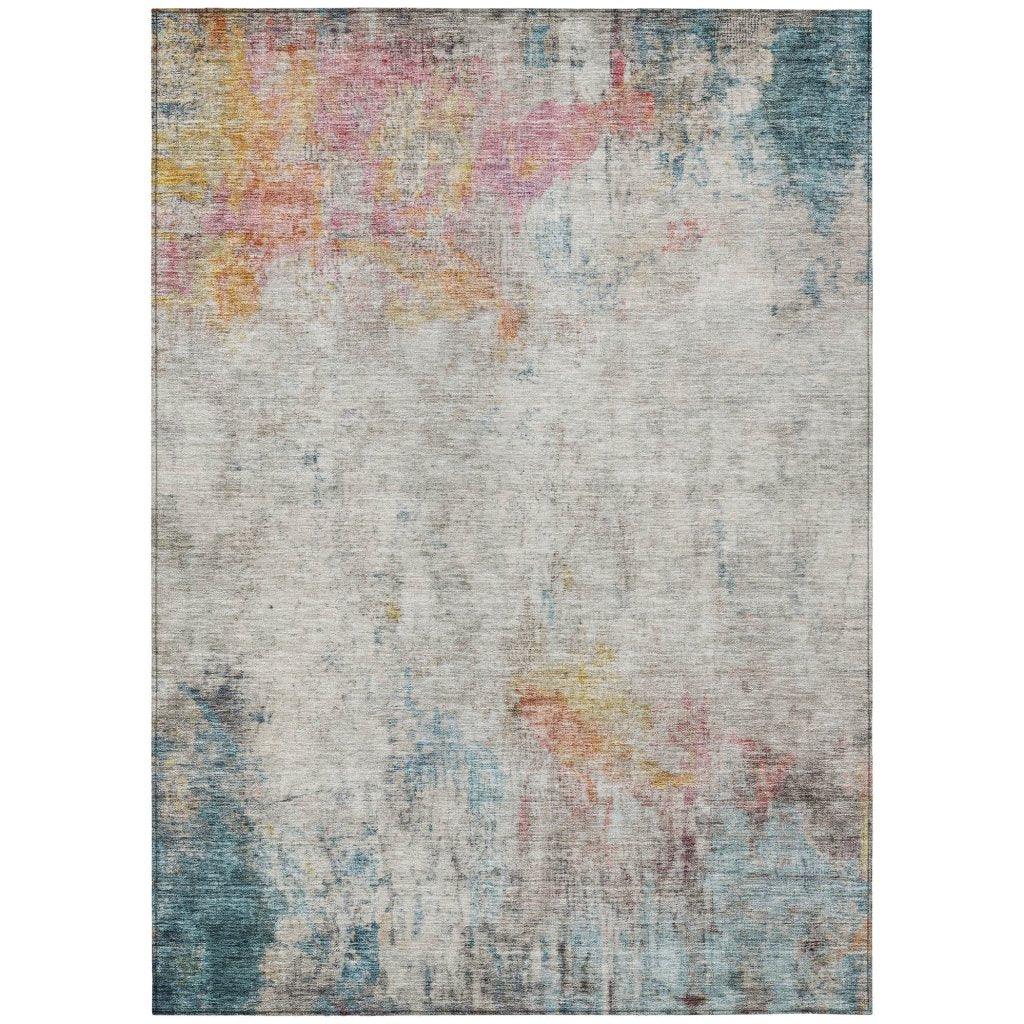 LOOMLAN Rugs Celera Teal Washable Indoor-Outdoor Rug