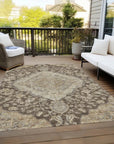 LOOMLAN Rugs Celia Brown Washable Indoor-Outdoor Rug
