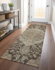 LOOMLAN Rugs Celia Brown Washable Indoor-Outdoor Rug