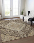 LOOMLAN Rugs Celia Brown Washable Indoor-Outdoor Rug