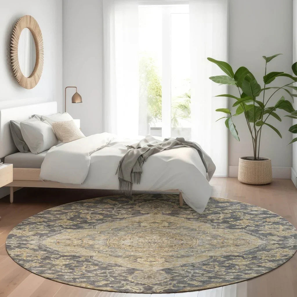 LOOMLAN Rugs Celia Gray Washable Indoor-Outdoor Rug