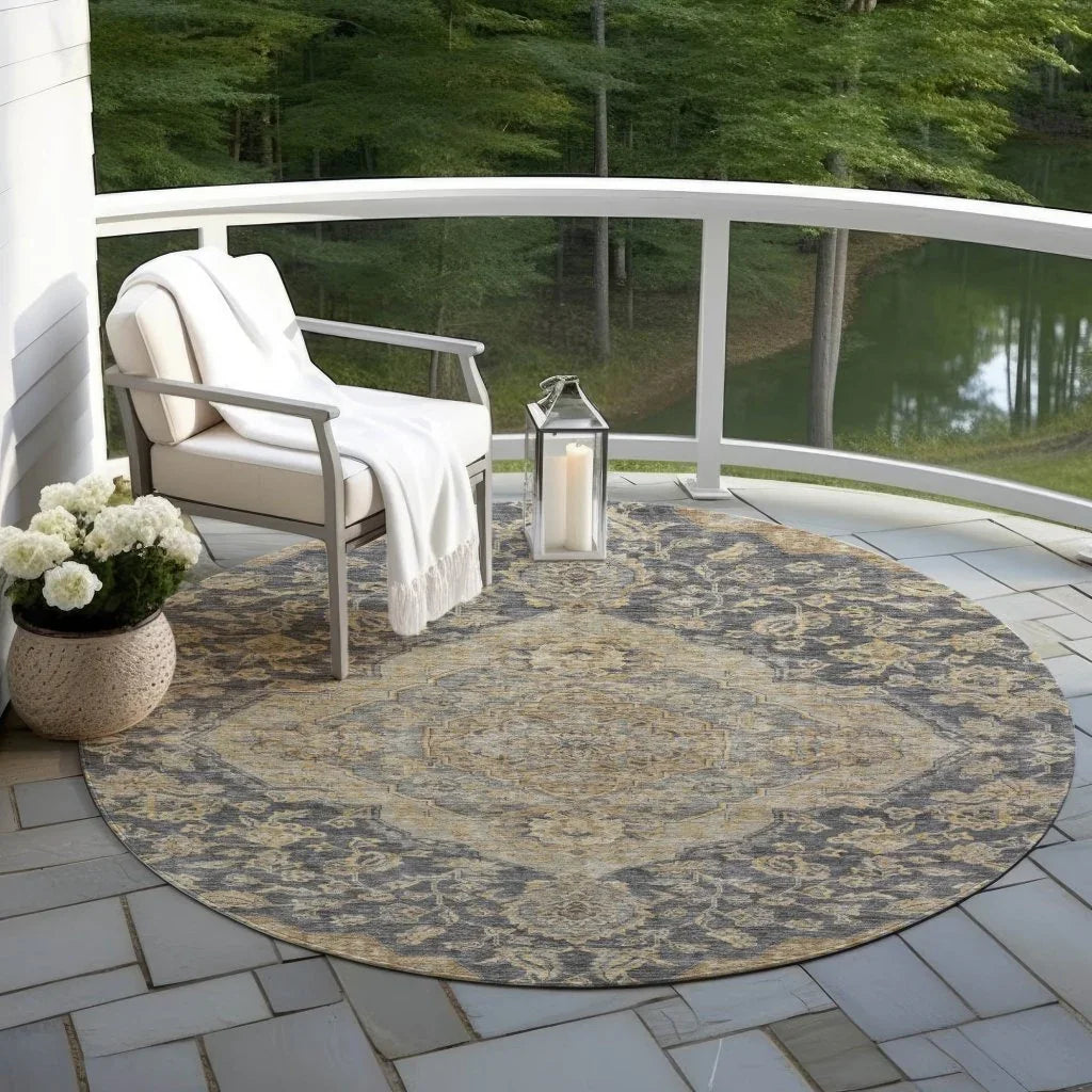 LOOMLAN Rugs Celia Gray Washable Indoor-Outdoor Rug
