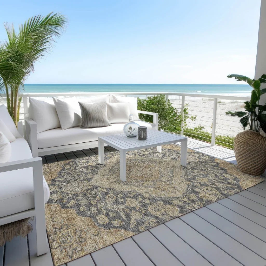 LOOMLAN Rugs Celia Gray Washable Indoor-Outdoor Rug