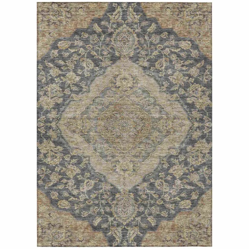 LOOMLAN Rugs Celia Gray Washable Indoor-Outdoor Rug