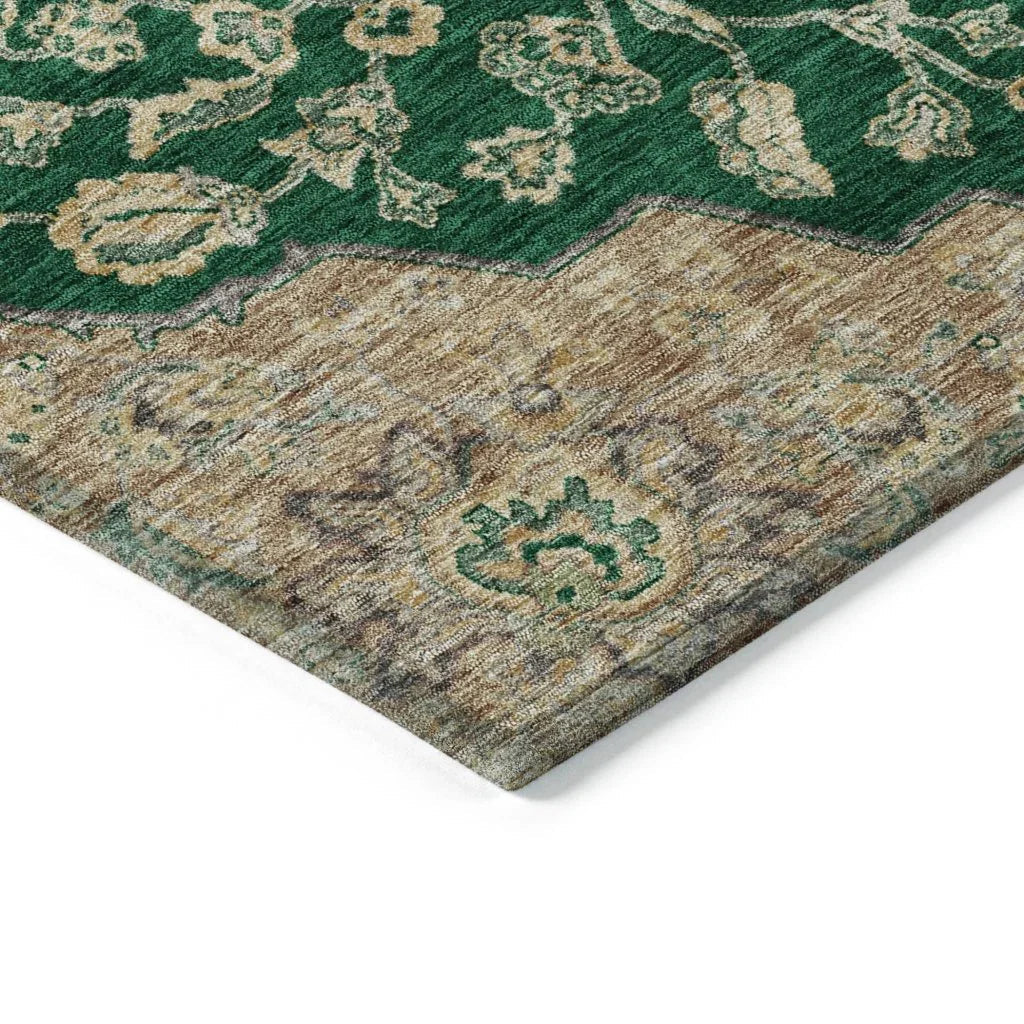 LOOMLAN Rugs Celia Green Washable Indoor-Outdoor Rug