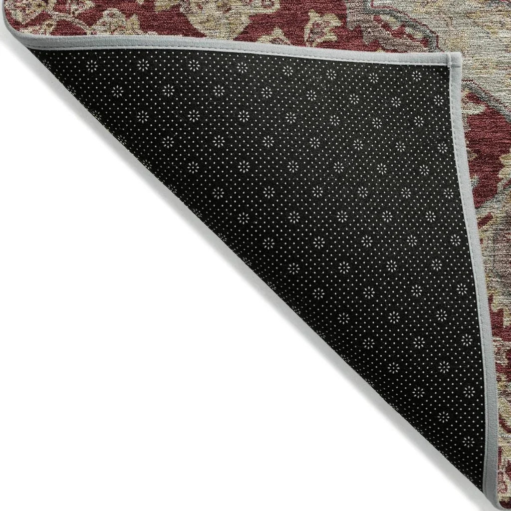 LOOMLAN Rugs Celia Red Washable Indoor-Outdoor Rug