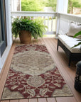 LOOMLAN Rugs Celia Red Washable Indoor-Outdoor Rug