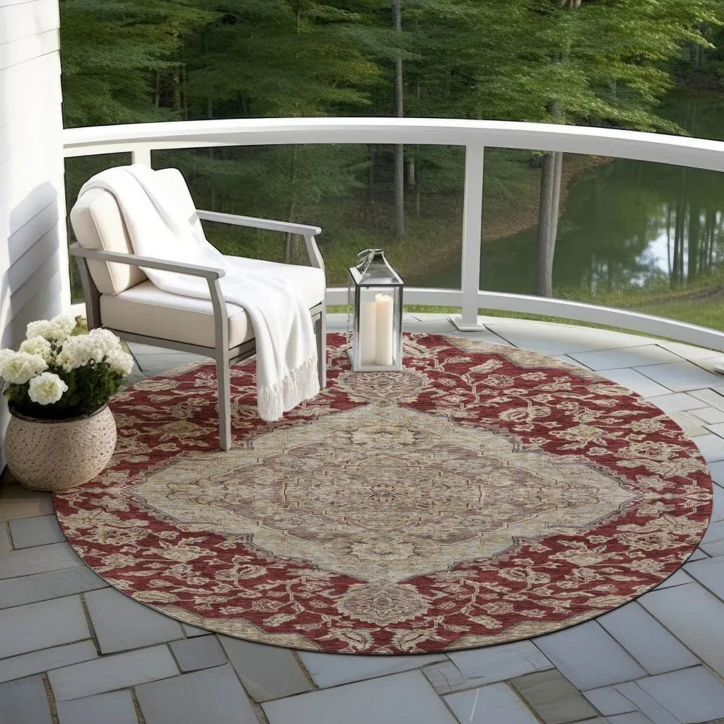 LOOMLAN Rugs Celia Red Washable Indoor-Outdoor Rug