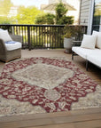 LOOMLAN Rugs Celia Red Washable Indoor-Outdoor Rug