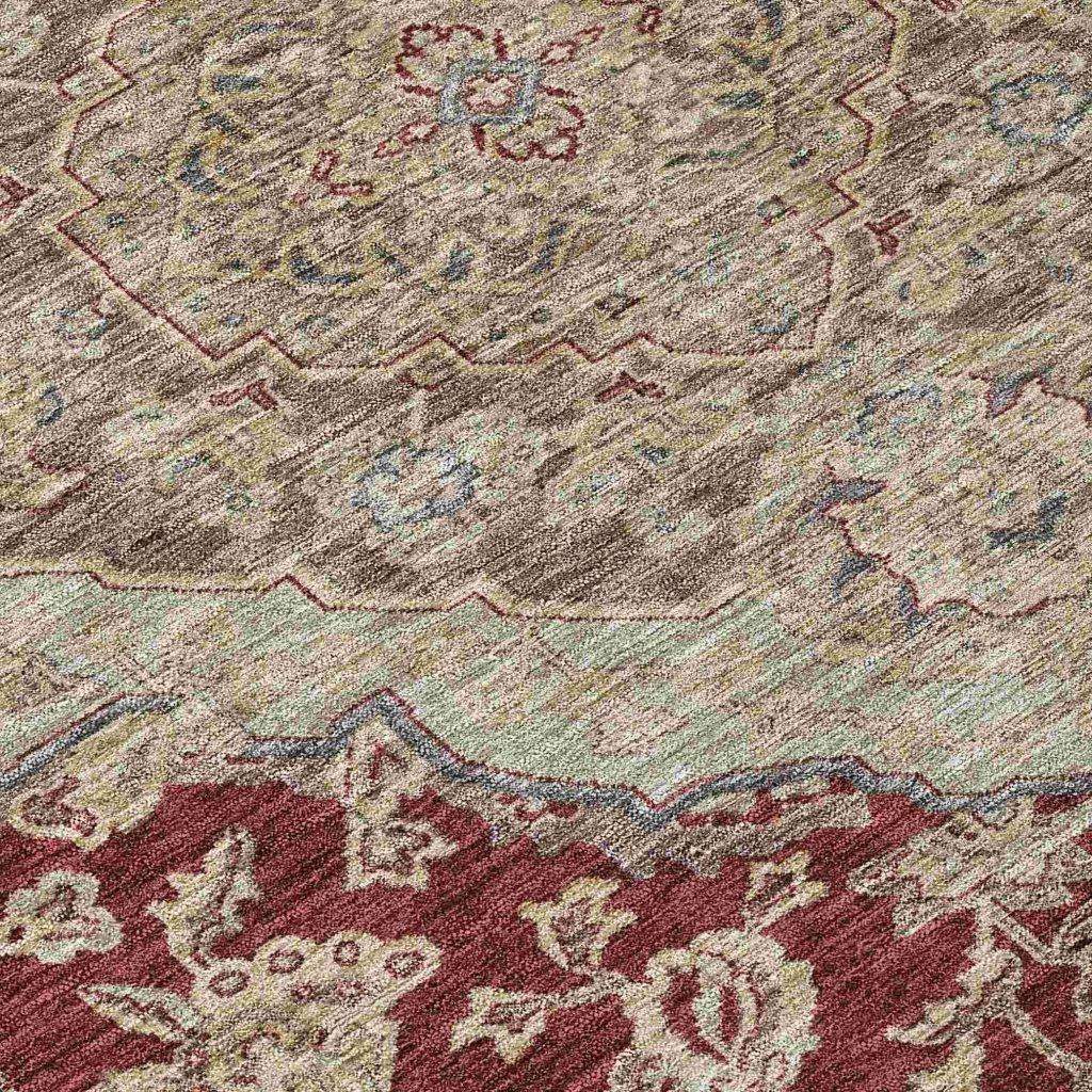 LOOMLAN Rugs Celia Red Washable Indoor-Outdoor Rug