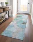 LOOMLAN Rugs Celuve Teal Washable Indoor-Outdoor Rug
