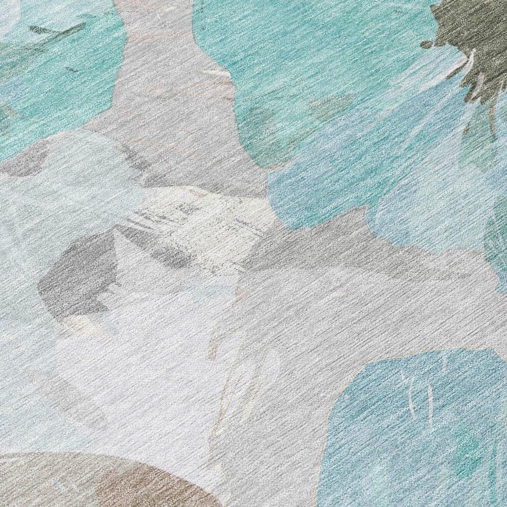 LOOMLAN Rugs Celuve Teal Washable Indoor-Outdoor Rug