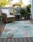 LOOMLAN Rugs Celuve Teal Washable Indoor-Outdoor Rug