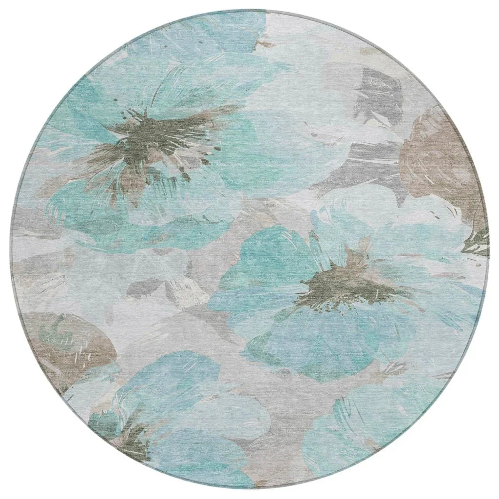 LOOMLAN Rugs Celuve Teal Washable Indoor-Outdoor Rug
