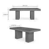 Cement Outdoor Dining Table Grey - LOOMLAN - Moe&#39;s Home - Outdoor Dining Tables