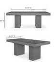 Cement Outdoor Dining Table Grey - LOOMLAN - Moe's Home - Outdoor Dining Tables