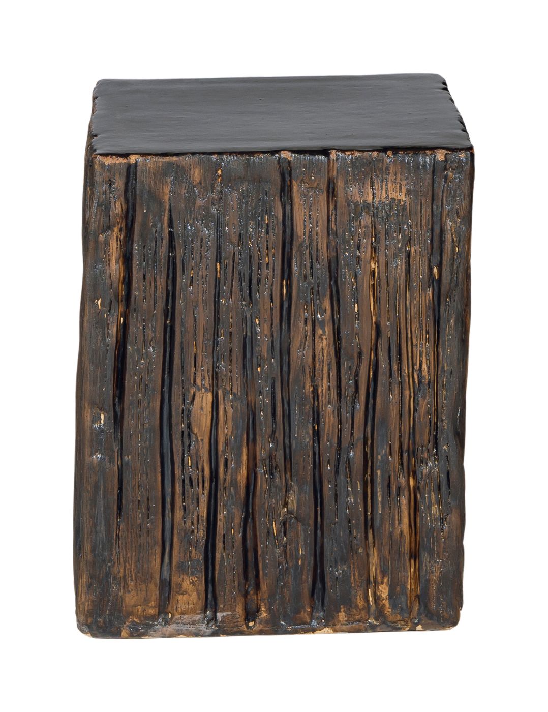 Seasonal Living The Stump Matte Wood Glaze Ceramic Patio Stool