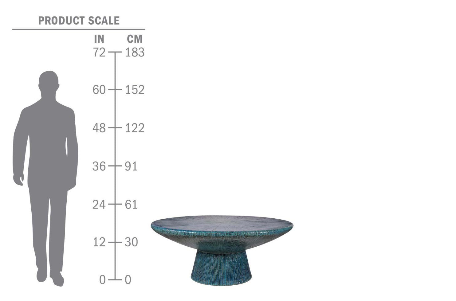 Sunburst Cocktail Table - Black Outdoor Coffee Table