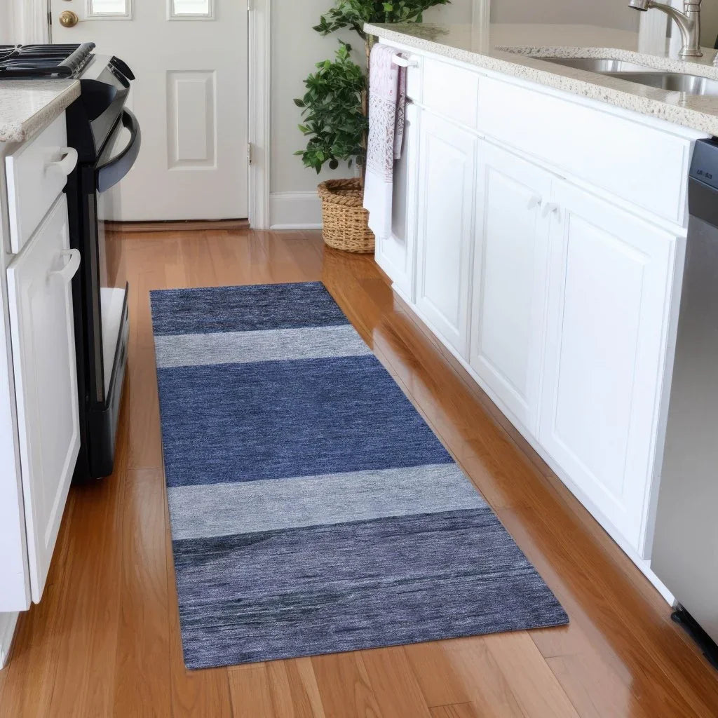 LOOMLAN Rugs Chantissa Blue Washable Indoor-Outdoor Rug