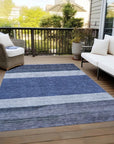 LOOMLAN Rugs Chantissa Blue Washable Indoor-Outdoor Rug