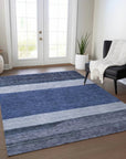 LOOMLAN Rugs Chantissa Blue Washable Indoor-Outdoor Rug