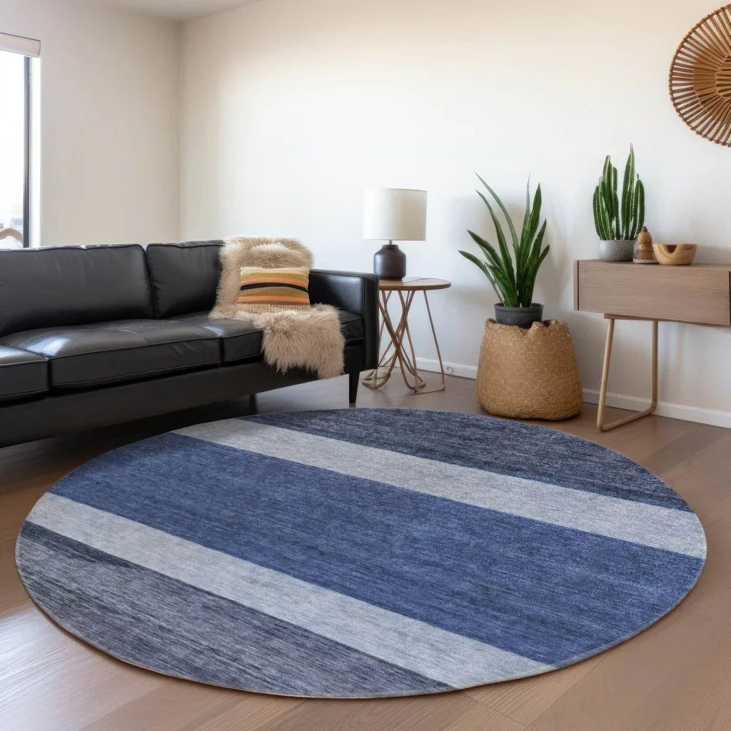 LOOMLAN Rugs Chantissa Blue Washable Indoor-Outdoor Rug